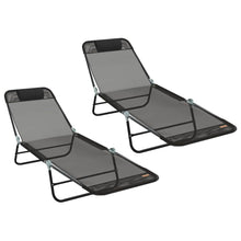 Opvouwbare zonnebed 2 pcs Zwart 182 x 55 x 85,5 cm Textileen