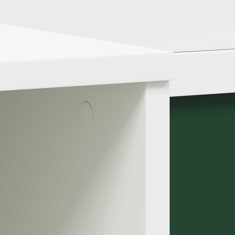 Bureau met open opbergruimte en schoolbord met plank ROROS Wit