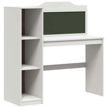 Bureau met open opbergruimte en schoolbord met plank ROROS Wit