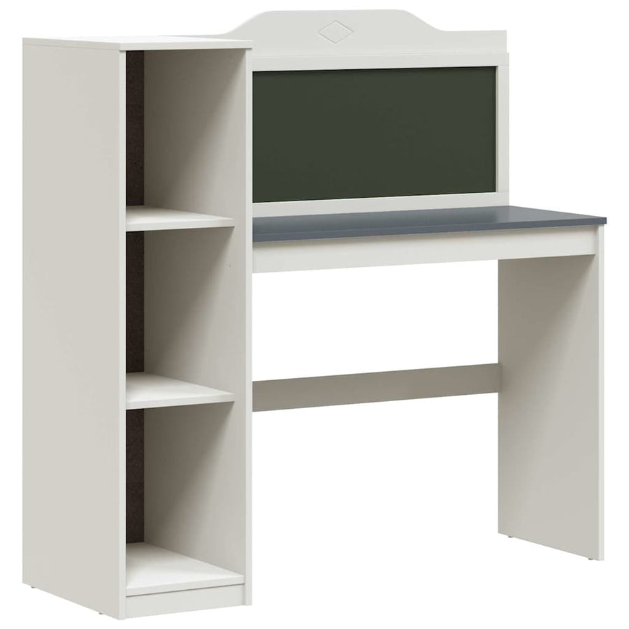 Bureau met open opbergruimte en schoolbord ROROS Wit en Grijs