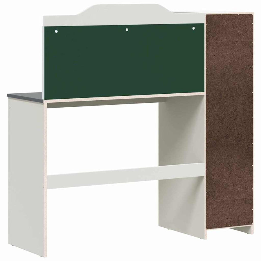 Bureau met open opbergruimte en schoolbord ROROS Wit en Grijs