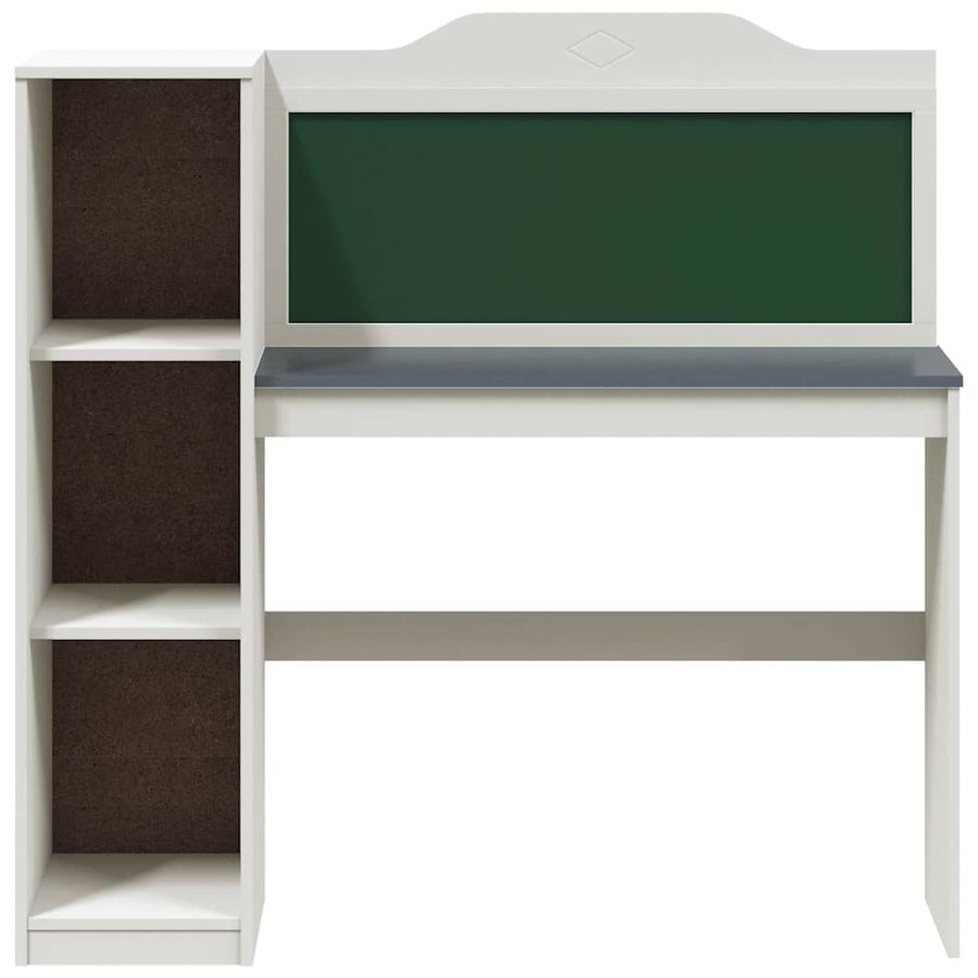 Bureau met open opbergruimte en schoolbord ROROS Wit en Grijs