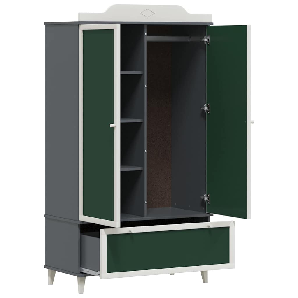 Krijtbord Kast Roros En Wit 90 X 45 X 165 Cm Bewerkt Hout Grijs