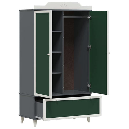 Krijtbord Kast Roros En Wit 90 X 45 X 165 Cm Bewerkt Hout Grijs