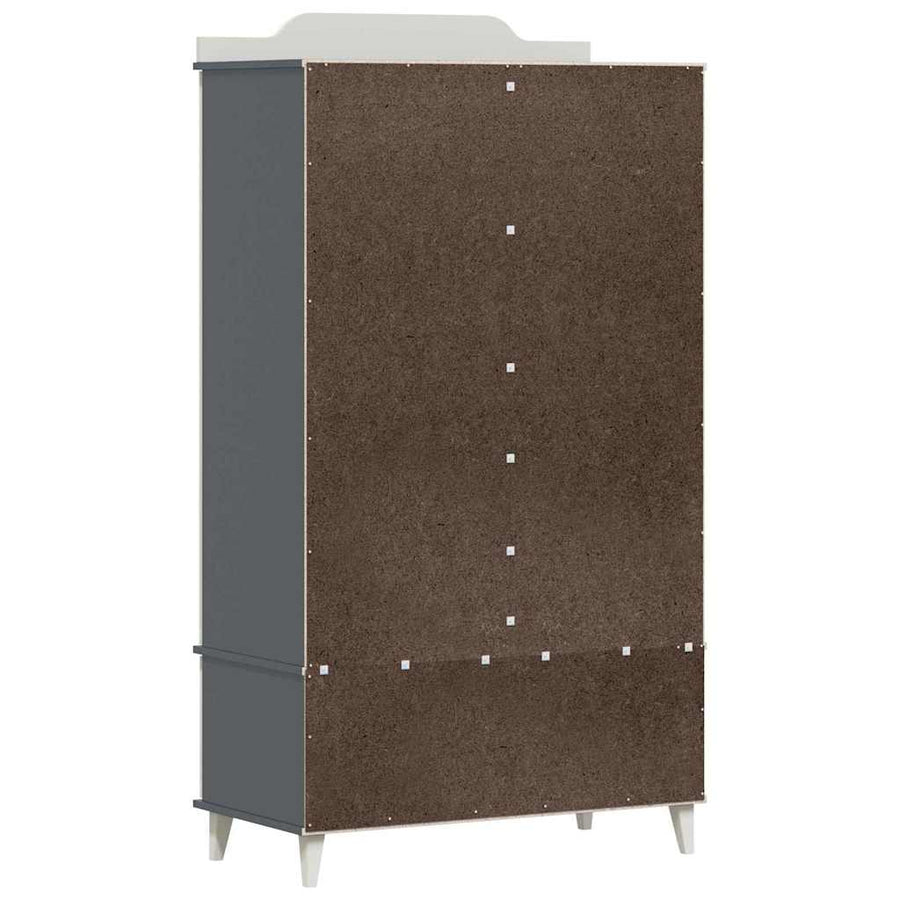 Krijtbord Kast Roros En Wit 90 X 45 X 165 Cm Bewerkt Hout Grijs