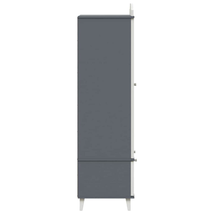 Krijtbord Kast Roros En Wit 90 X 45 X 165 Cm Bewerkt Hout Grijs