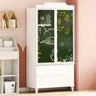 Krijtbordkast met lade 90x45x180 cm wit