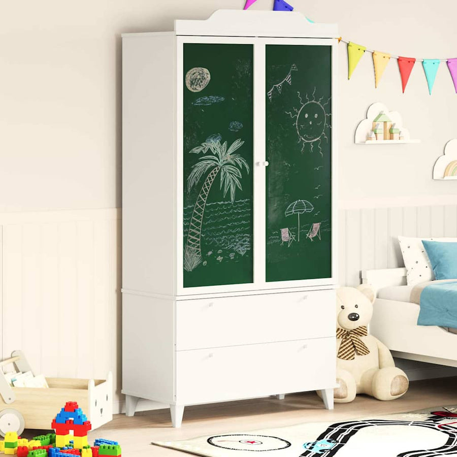 Krijtbord Kast met lade ROROS Wit 90 x 45 x 180 cm Bewerkt hout