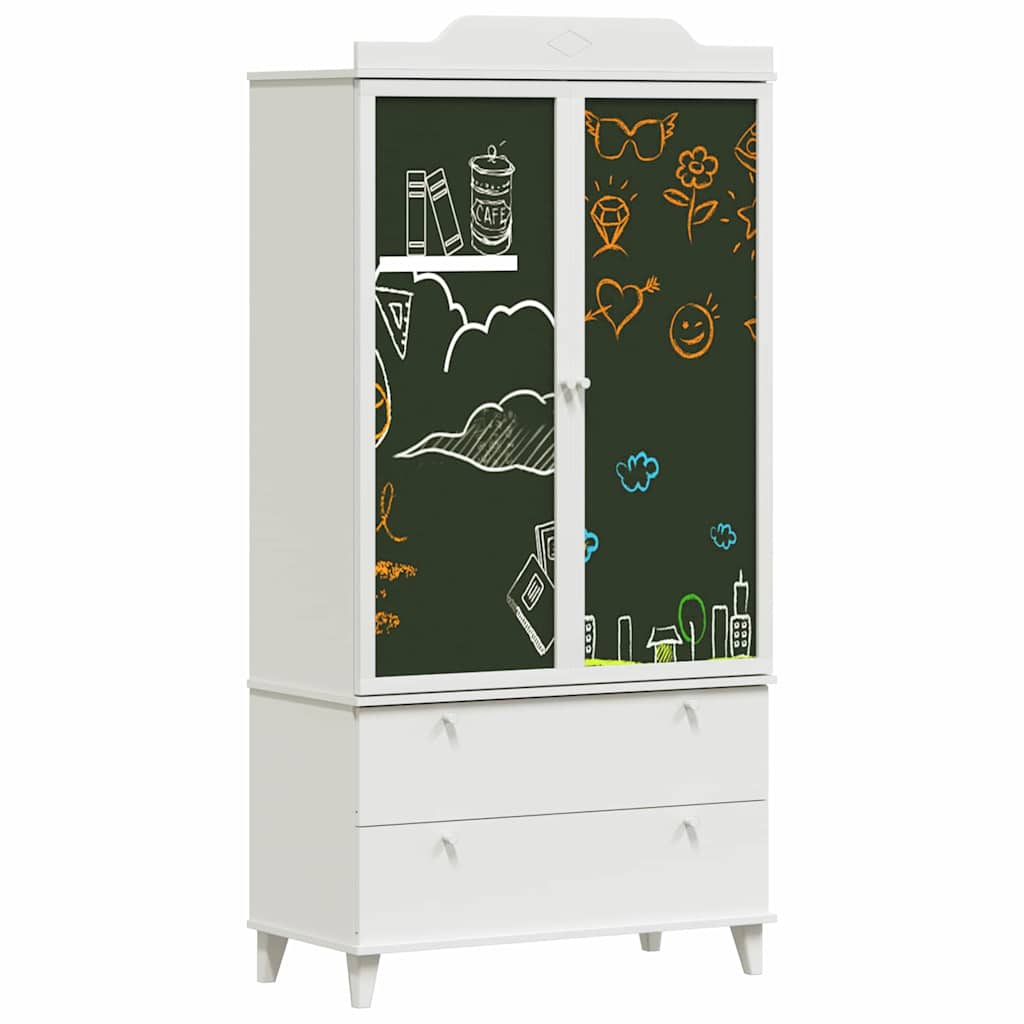 Krijtbord Kast met lade ROROS Wit 90 x 45 x 180 cm Bewerkt hout