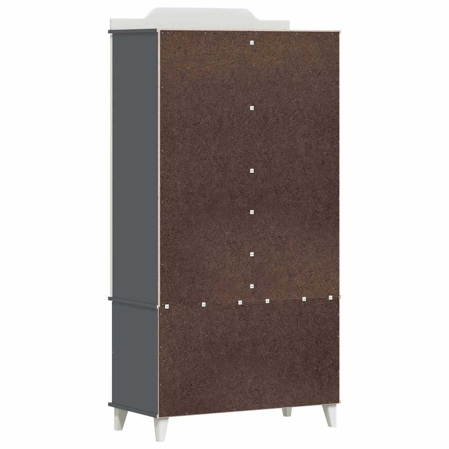 Krijtbord Kast Roros En Wit 90 X 45 X 180 Cm Bewerkt Hout Grijs