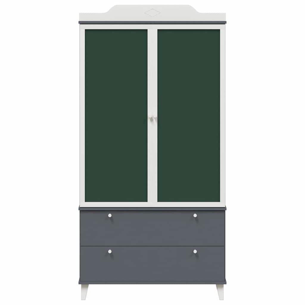 Krijtbord Kast Roros En Wit 90 X 45 X 180 Cm Bewerkt Hout Grijs