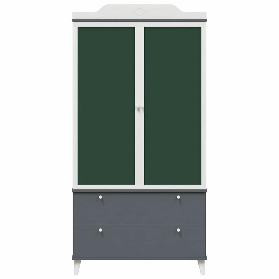 Krijtbord Kast Roros En Wit 90 X 45 X 180 Cm Bewerkt Hout Grijs