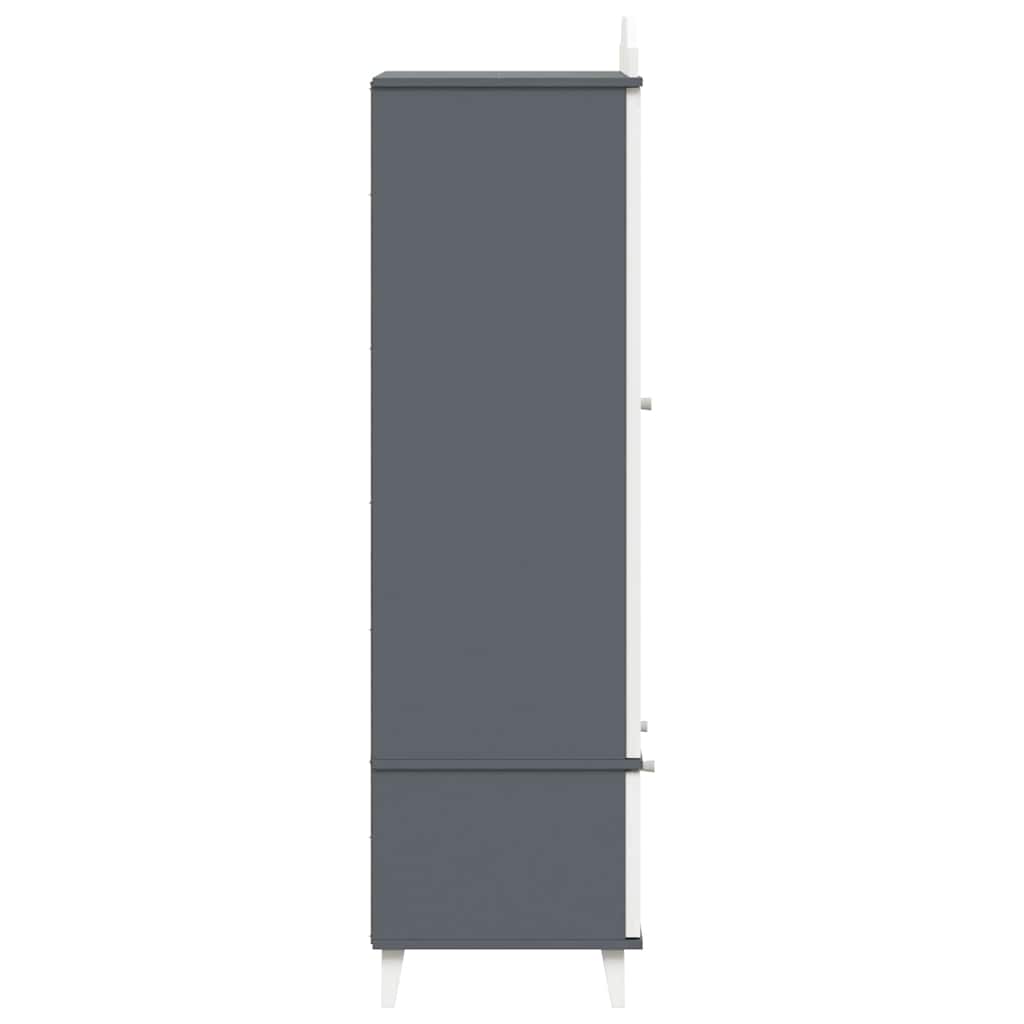 Krijtbord Kast Roros En Wit 90 X 45 X 180 Cm Bewerkt Hout Grijs