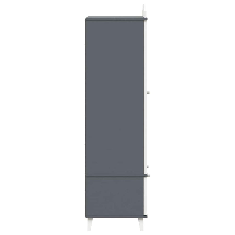 Krijtbord Kast Roros En Wit 90 X 45 X 180 Cm Bewerkt Hout Grijs