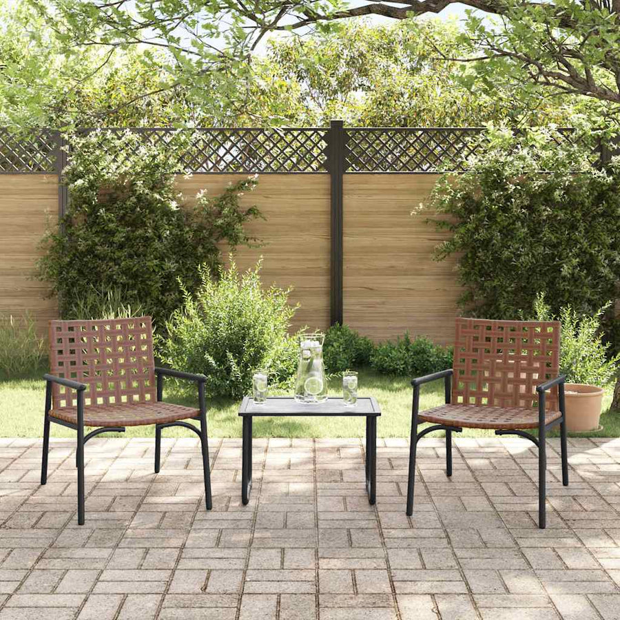 Tuinstoel 2 Pcs Bruin Poly Rattan 78 x 55,5 x 75,5 cm