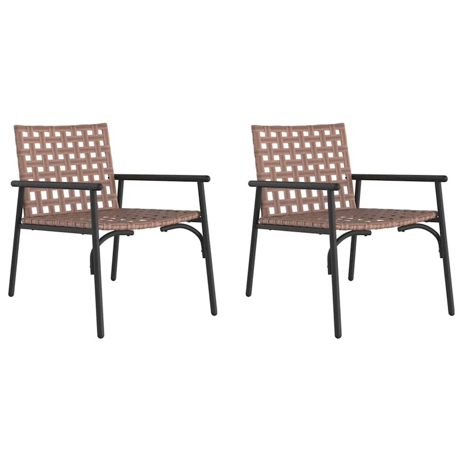 Tuinstoel 2 Pcs Bruin Poly Rattan 78 x 55,5 x 75,5 cm