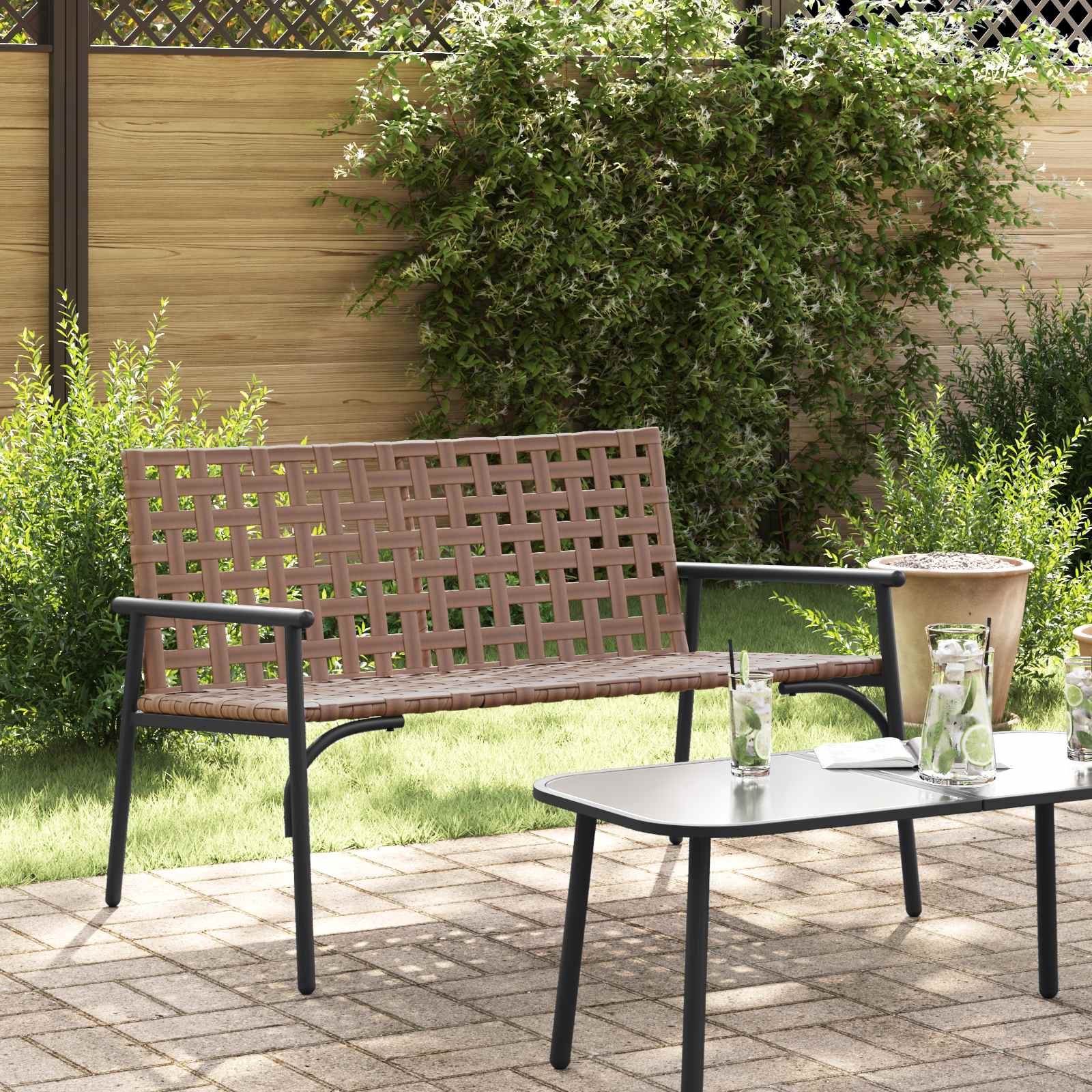Tuinstoel Bruin 110,5 x 79 x 75,5 cm poly rattan