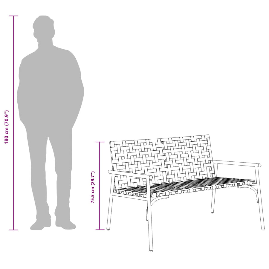 Tuinstoel Bruin 110,5 x 79 x 75,5 cm poly rattan