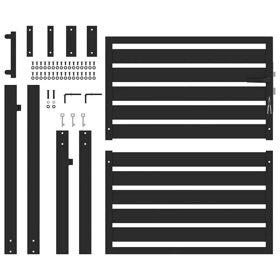 Tuinhek Afsluitbaar Aluminium Zwart 100 x 100 cm