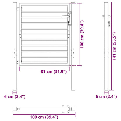 Tuinhek Afsluitbaar Aluminium Zwart 100 x 100 cm