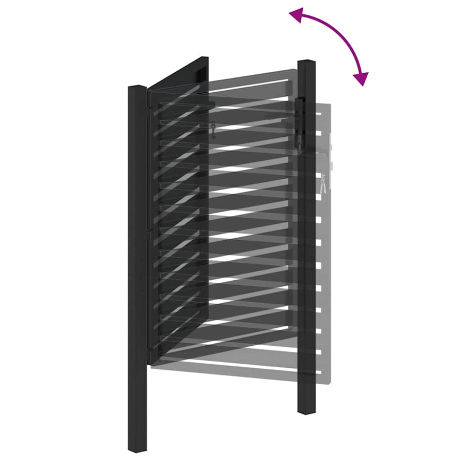 Tuinhek Afsluitbaar Aluminium Zwart 100 x 120 cm