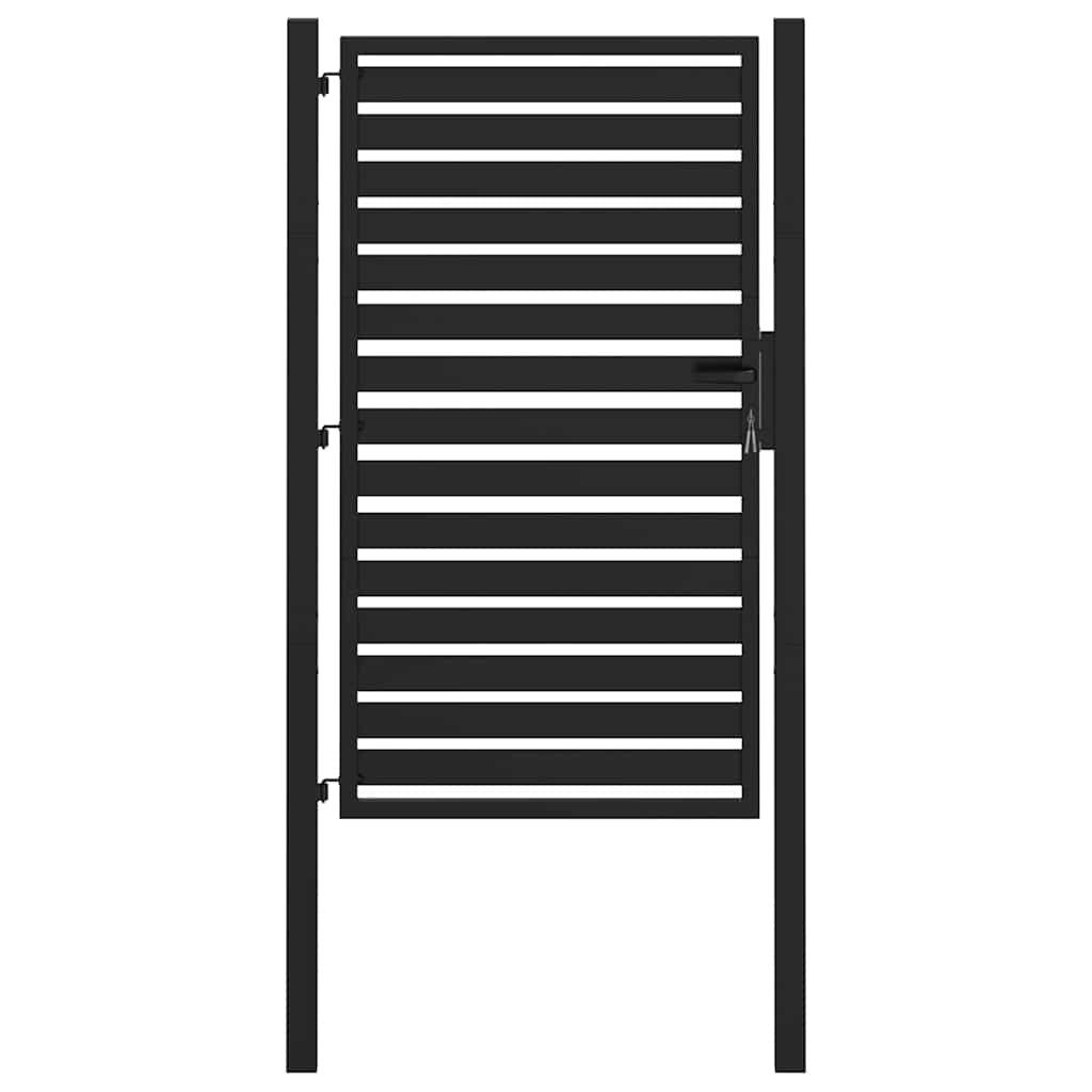Tuinpoort Afsluitbaar Aluminium Zwart 100 x 150 cm