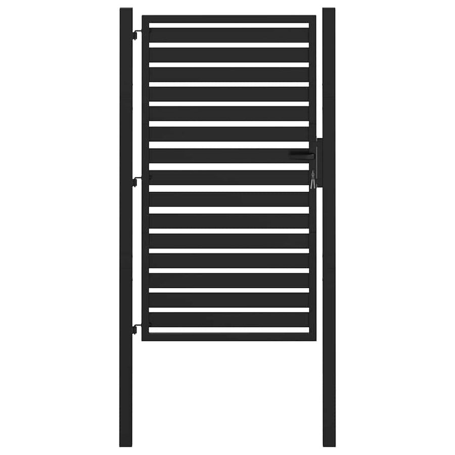 Tuinpoort Afsluitbaar Aluminium Zwart 100 x 150 cm