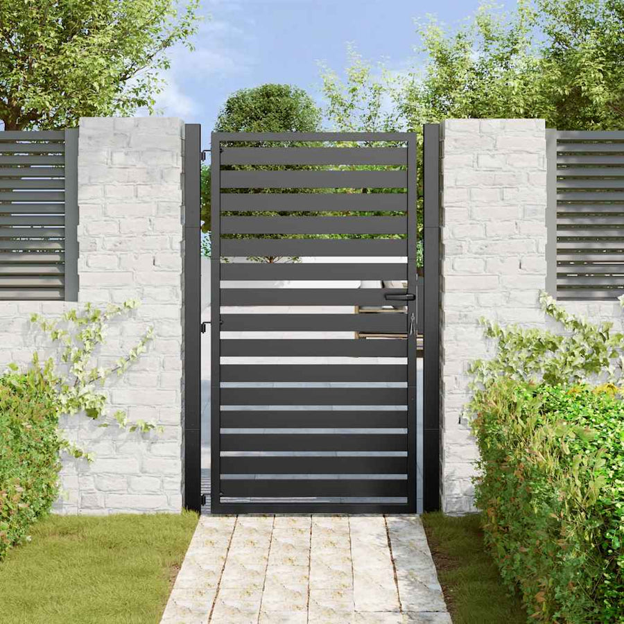 Tuinpoort Afsluitbaar Aluminium Zwart 100 x 150 cm