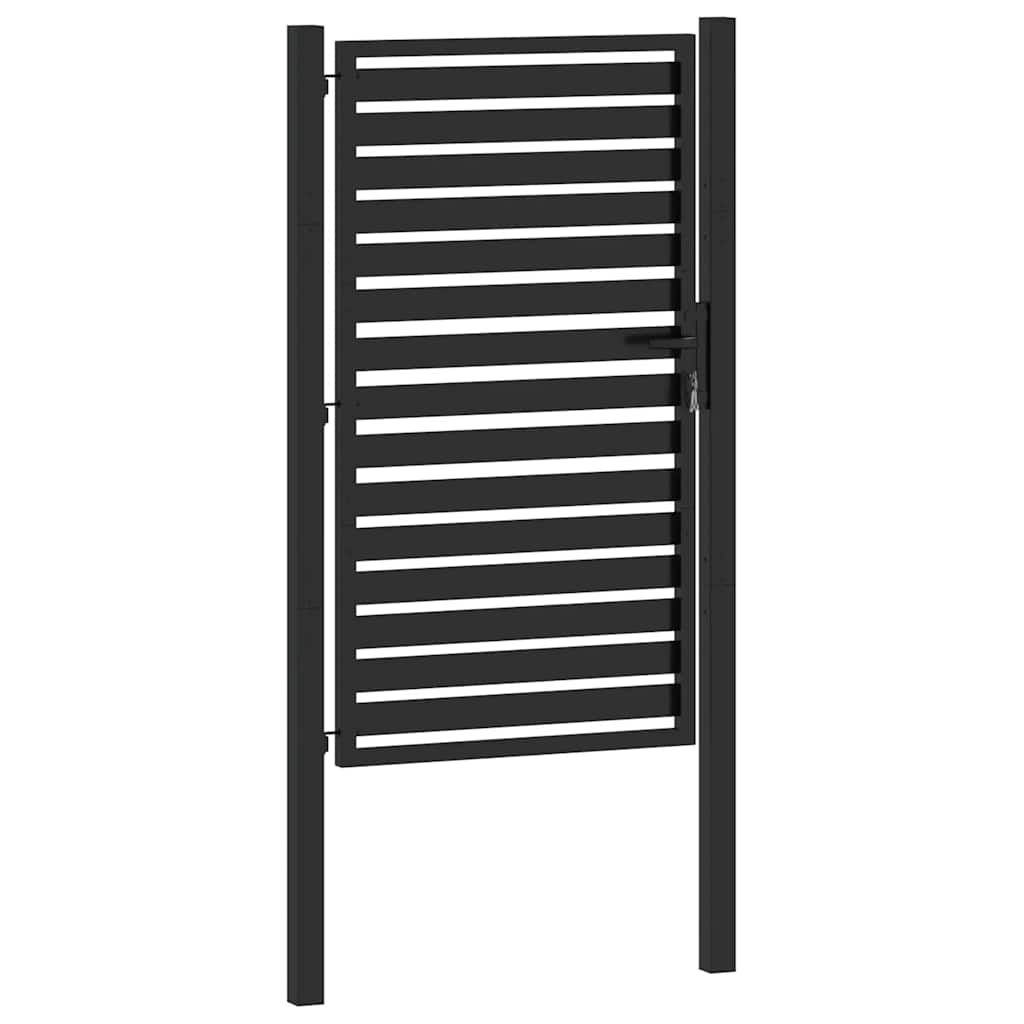 Tuinpoort Afsluitbaar Aluminium Zwart 100 x 150 cm