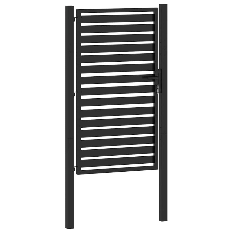 Tuinpoort Afsluitbaar Aluminium Zwart 100 x 150 cm