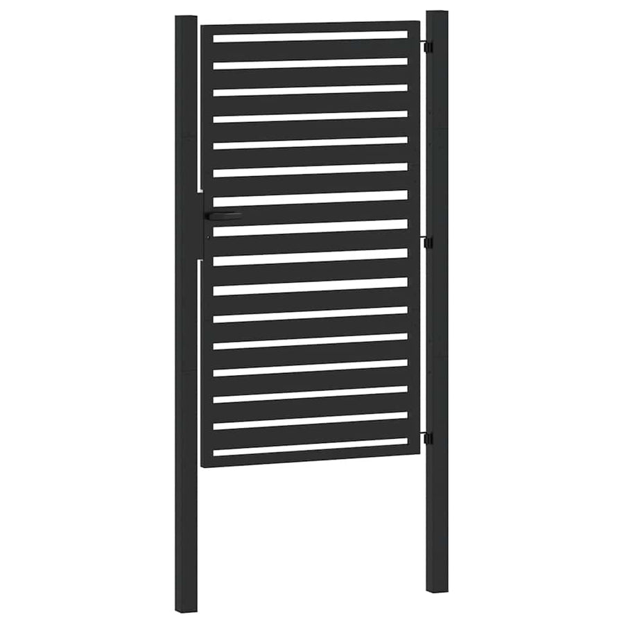 Tuinpoort Afsluitbaar Aluminium Zwart 100 x 150 cm