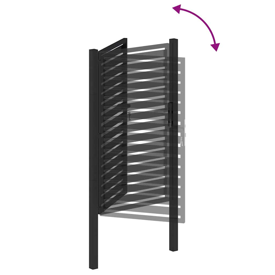 Tuinpoort Afsluitbaar Aluminium Zwart 100 x 150 cm