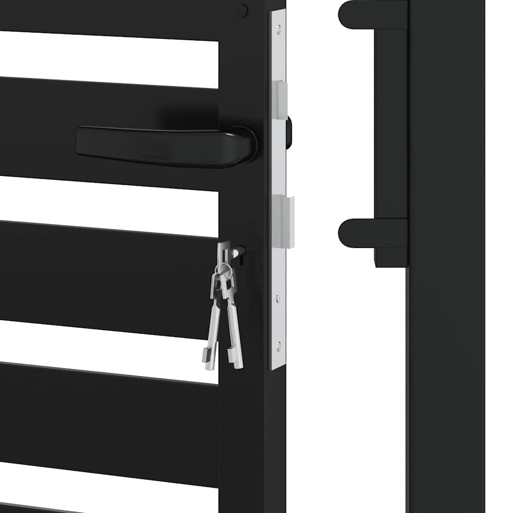 Tuinpoort Afsluitbaar Aluminium Zwart 100 x 150 cm