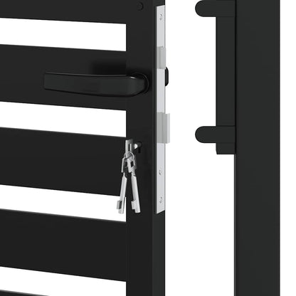 Tuinpoort Afsluitbaar Aluminium Zwart 100 x 150 cm