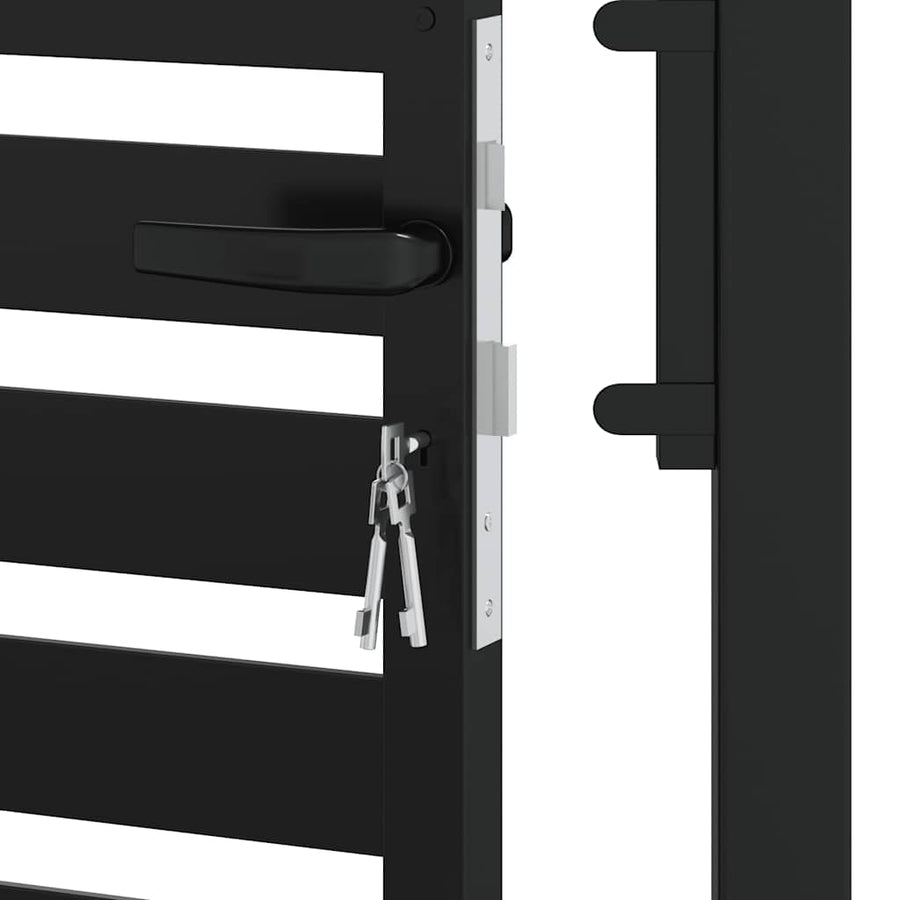 Tuinpoort Afsluitbaar Aluminium Zwart 100 x 150 cm