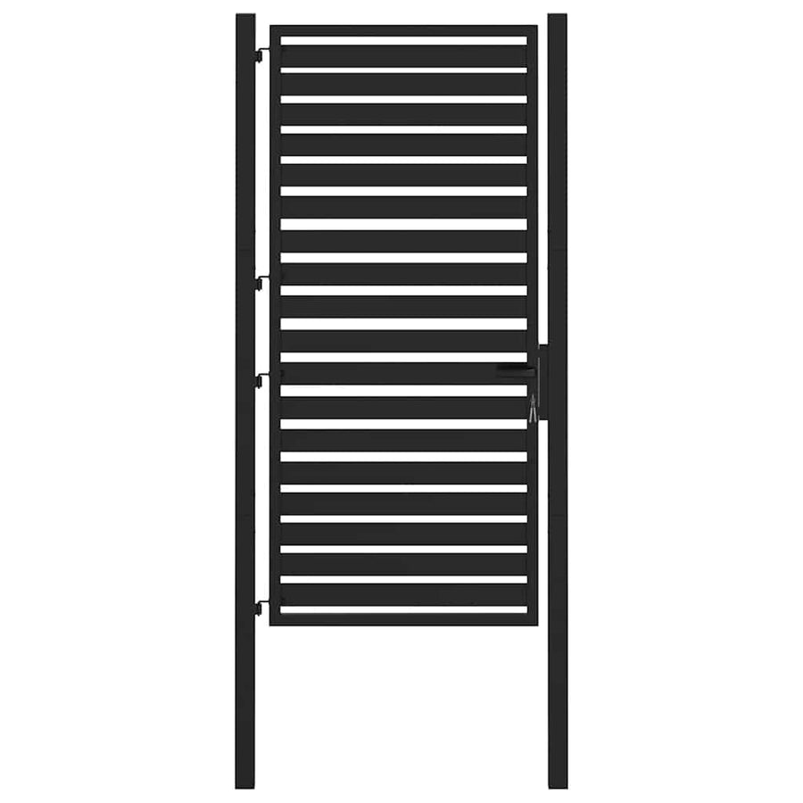 Tuinhek Afsluitbaar Aluminium Zwart 100 x 180 cm