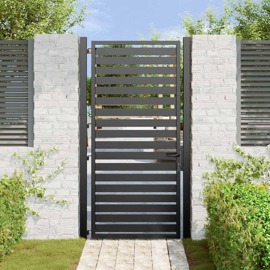 Tuinhek Afsluitbaar Aluminium Zwart 100 x 180 cm
