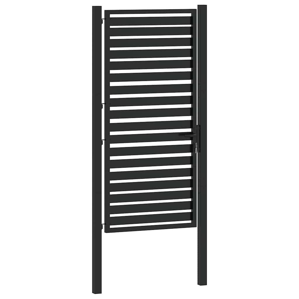 Tuinhek Afsluitbaar Aluminium Zwart 100 x 180 cm