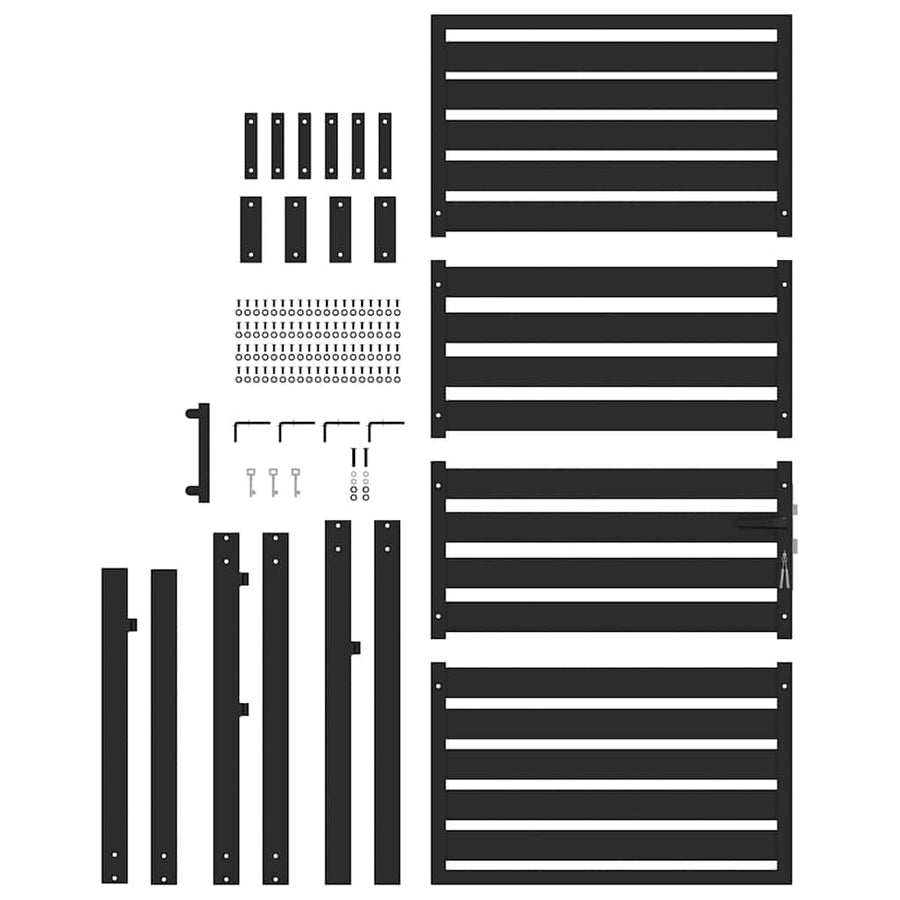 Tuinhek Afsluitbaar Aluminium Zwart 100 x 180 cm