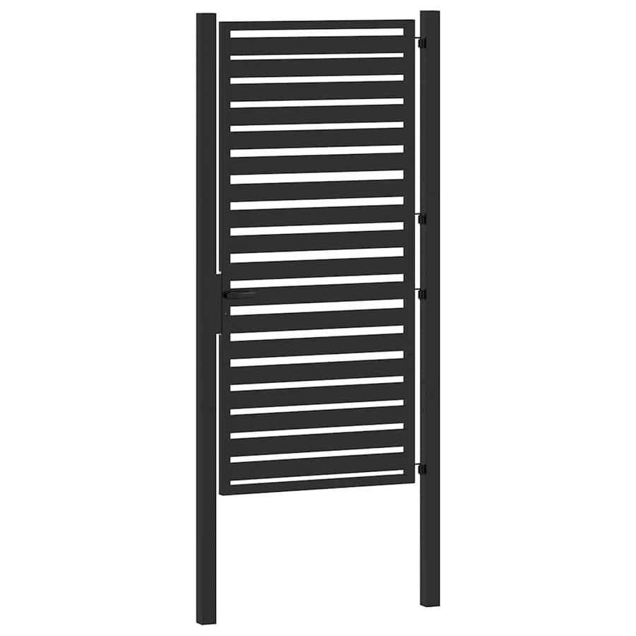 Tuinhek Afsluitbaar Aluminium Zwart 100 x 180 cm