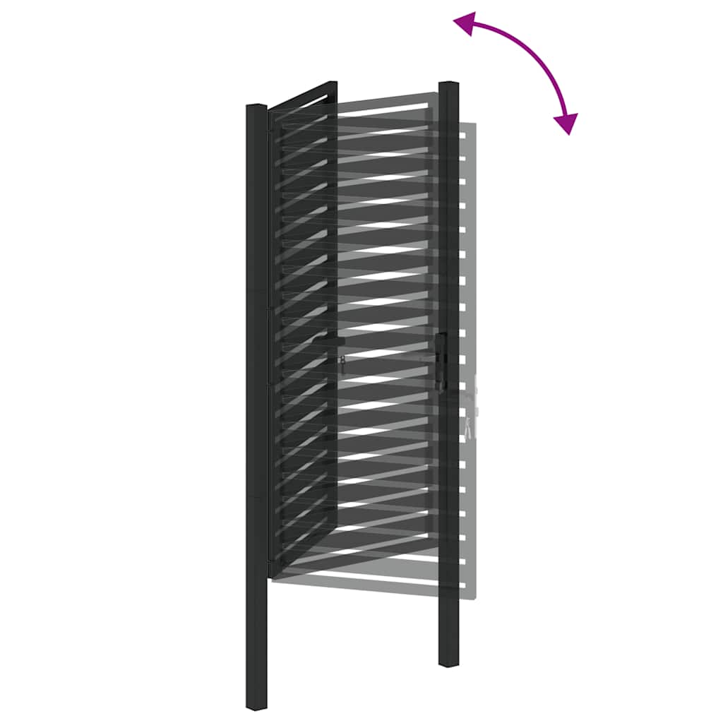 Tuinhek Afsluitbaar Aluminium Zwart 100 x 180 cm