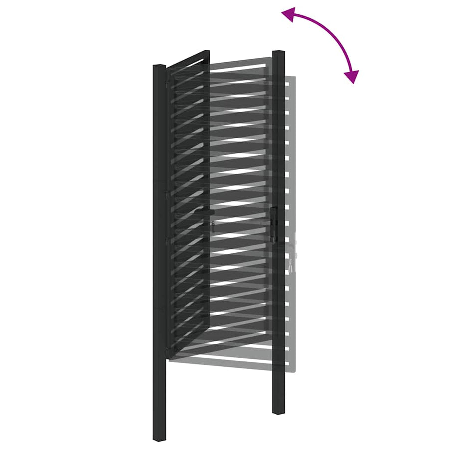 Tuinhek Afsluitbaar Aluminium Zwart 100 x 180 cm