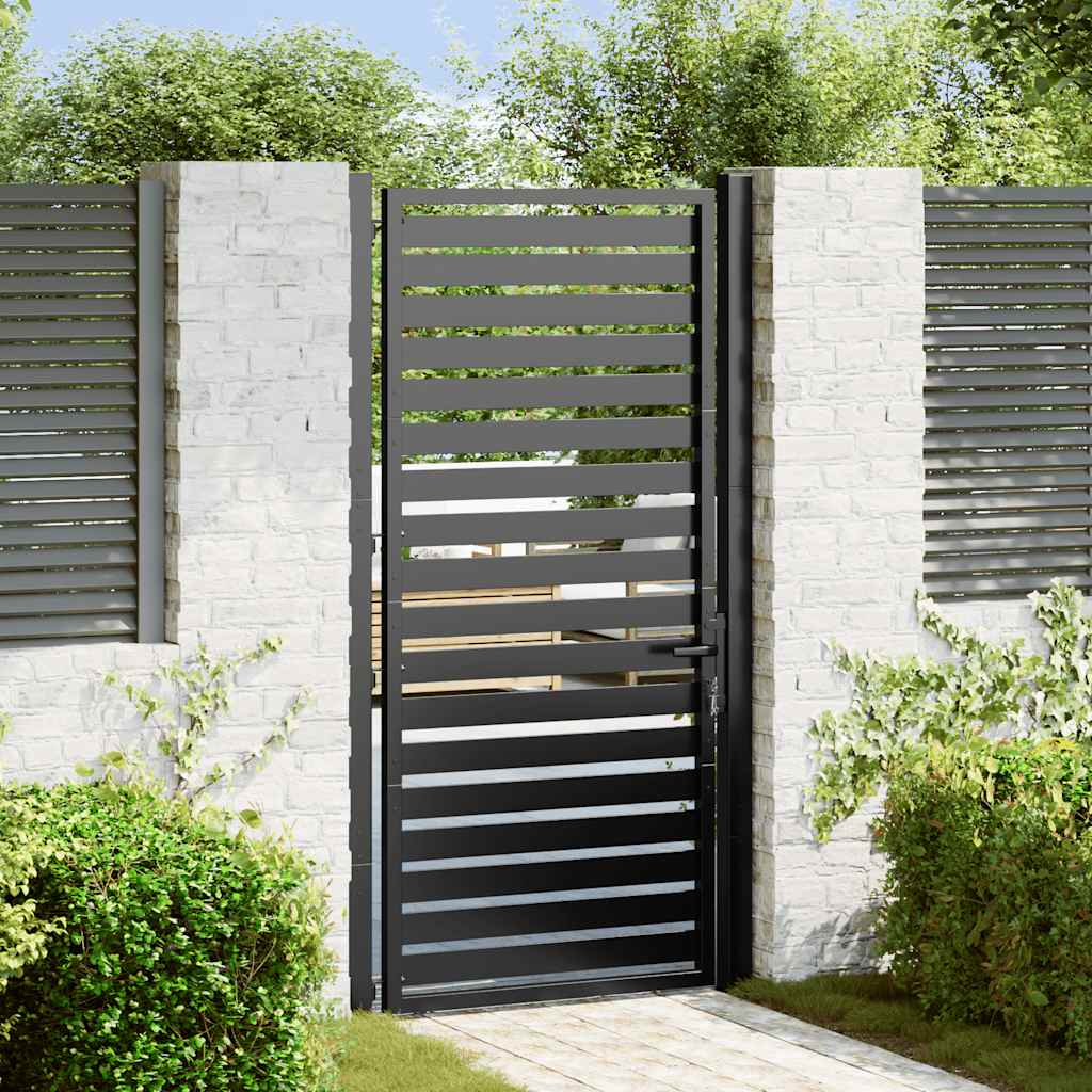 Tuinhek Afsluitbaar Aluminium Zwart 100 x 180 cm