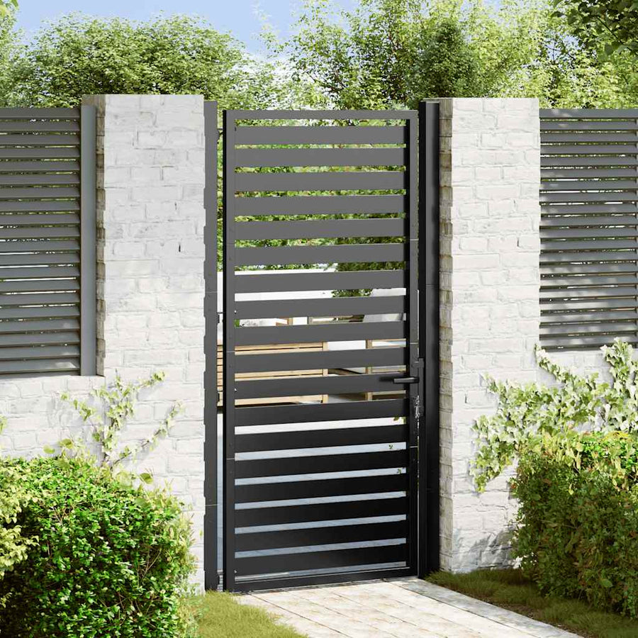 Tuinhek Afsluitbaar Aluminium Zwart 100 x 180 cm