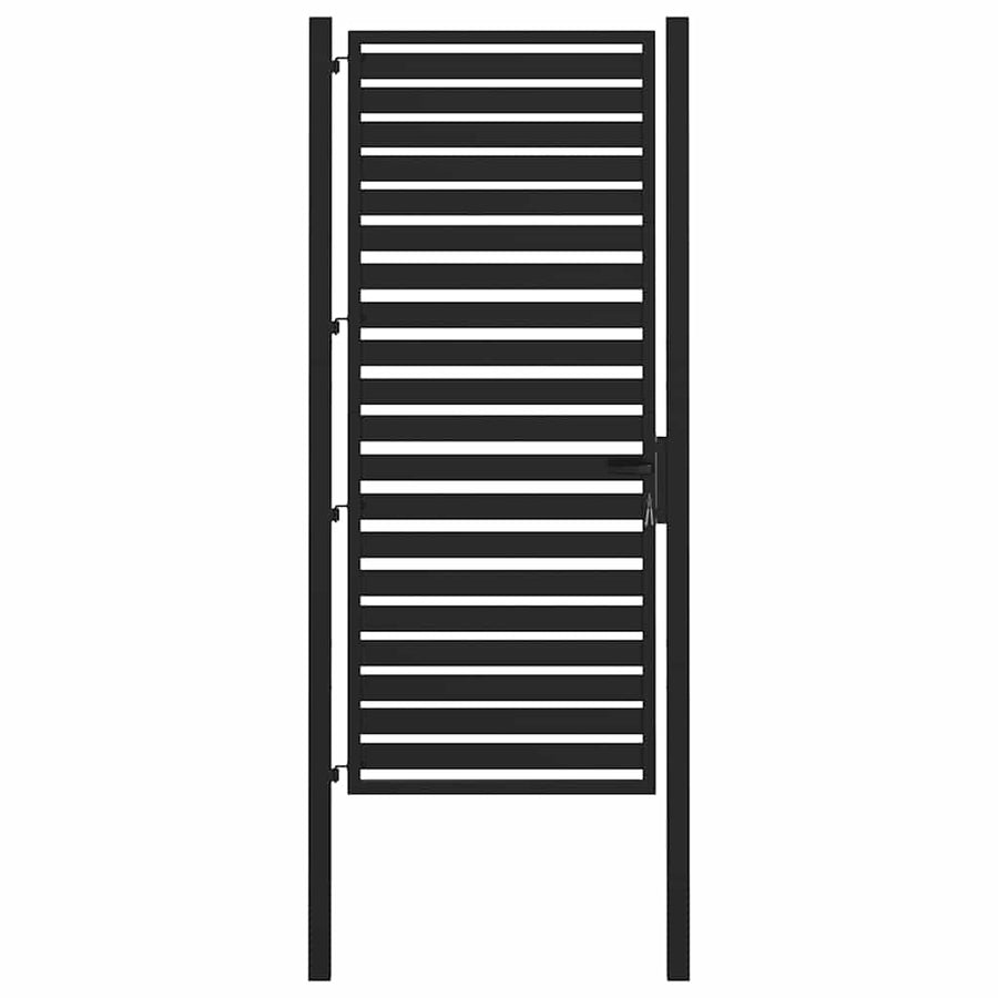 Tuinhek Afsluitbaar Aluminium Zwart 100 x 200 cm