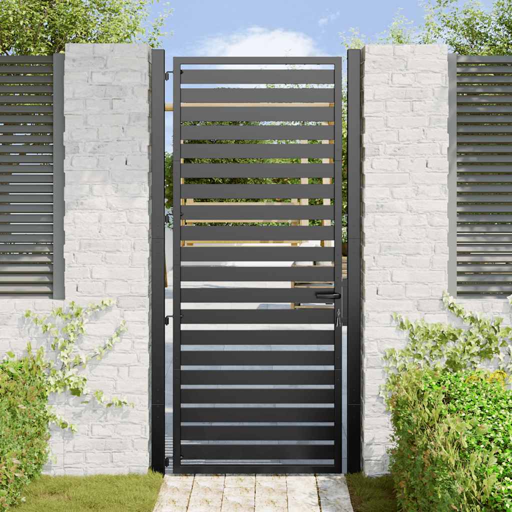 Tuinhek Afsluitbaar Aluminium Zwart 100 x 200 cm