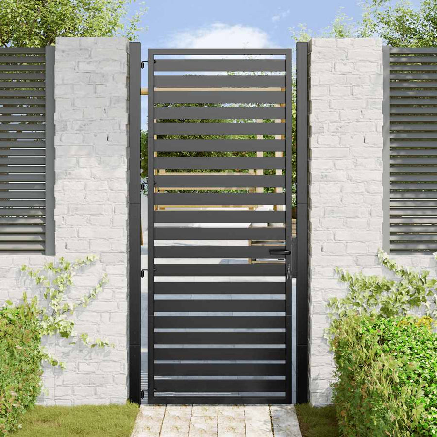 Tuinhek Afsluitbaar Aluminium Zwart 100 x 200 cm