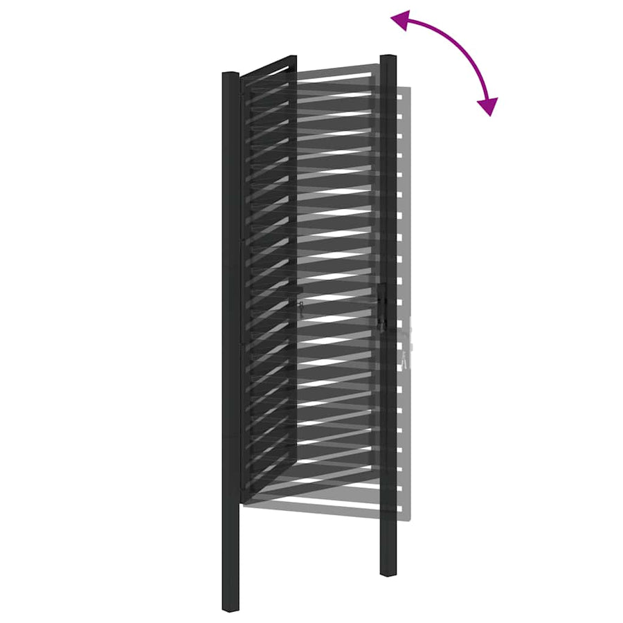 Tuinhek Afsluitbaar Aluminium Zwart 100 x 200 cm