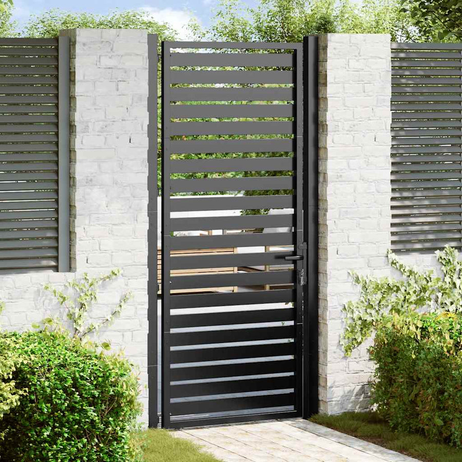 Tuinhek Afsluitbaar Aluminium Zwart 100 x 200 cm