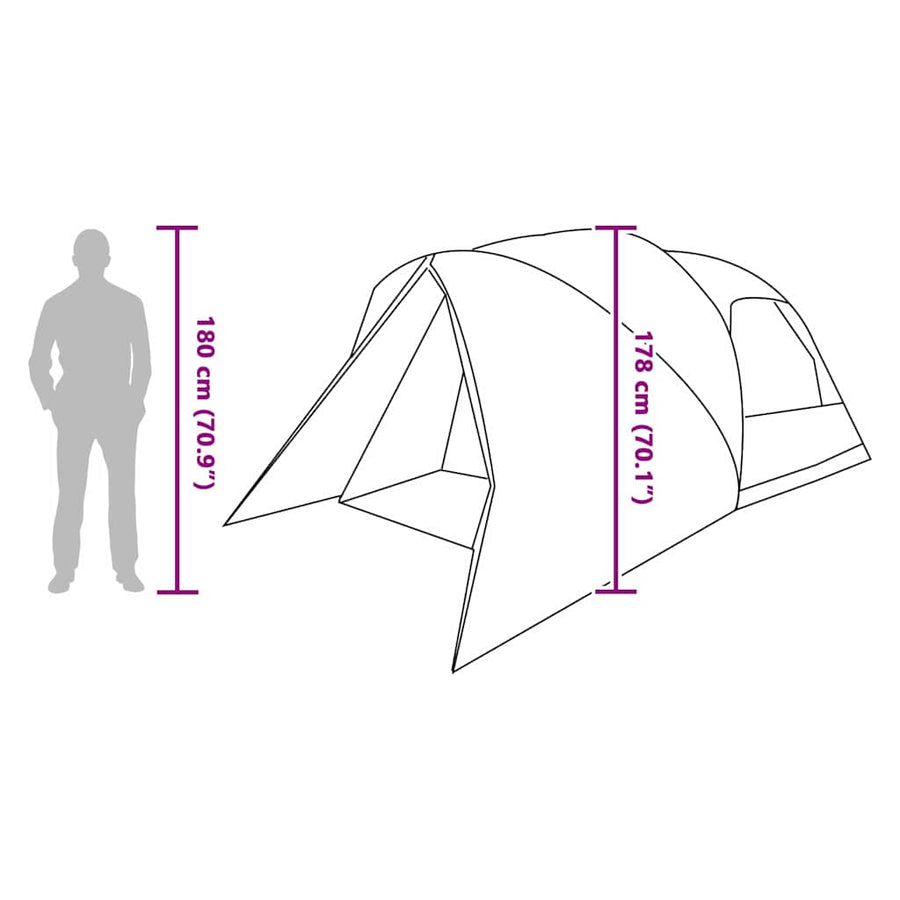 Koepeltent met afneembare regenhoes Groen 335 x 243 x 182 cm